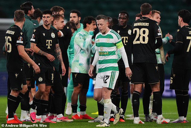 Celtic skipper Callum McGregor was dejected after a home defeat to Ferencvaros last month