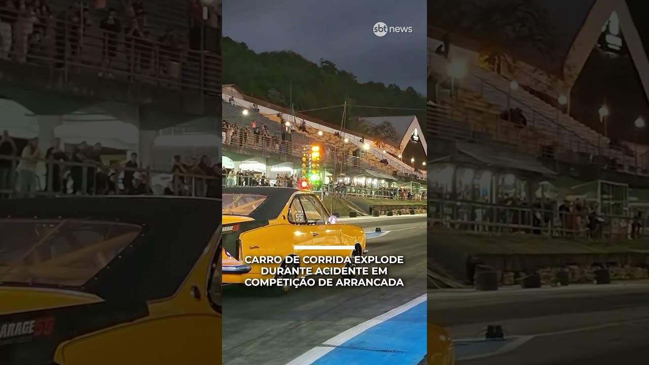 Carro explode durante prova de arrancada em Santa Catarina