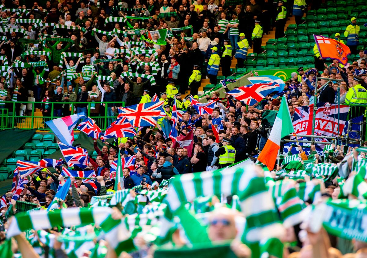 Celtic's fans flank Rangers' fans' small section