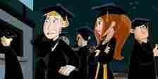 Kim and Ron in their graduation gowns in Kim Possible