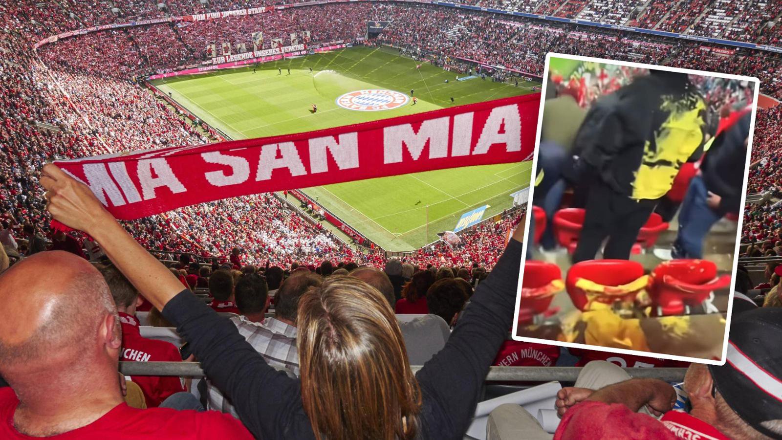 Senfbombe trifft Fans in der Allianz Arena