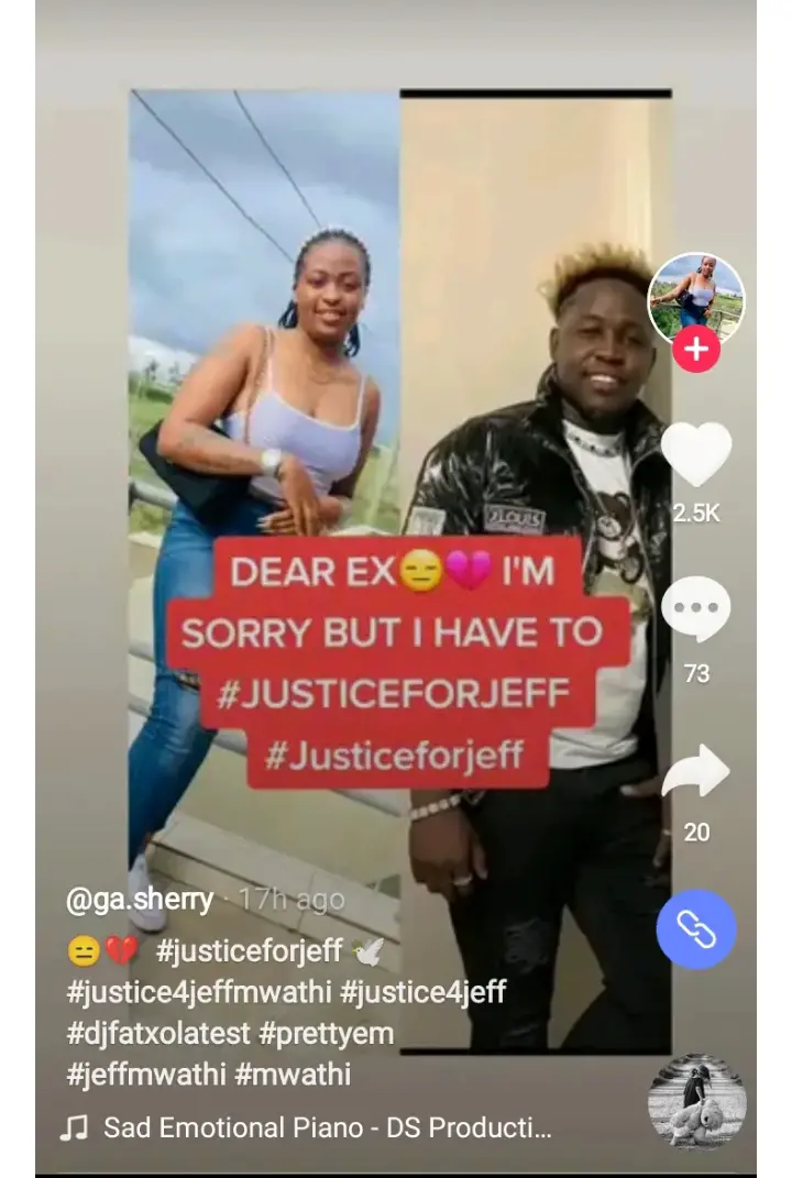 DJ Fatxo Exposed By His Ex-Wife Njeri Of Sending Her Money To Fight Against Justice For Jeff Mwathi