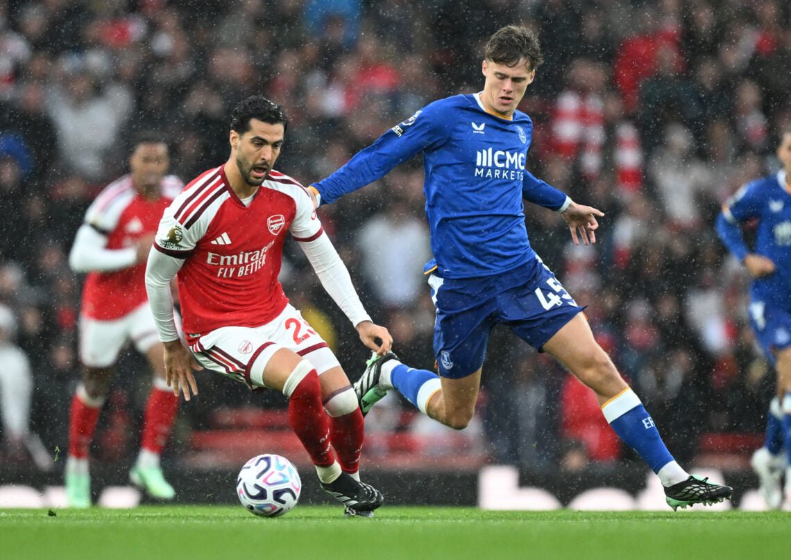 Harrison Armstrong playing for Everton.