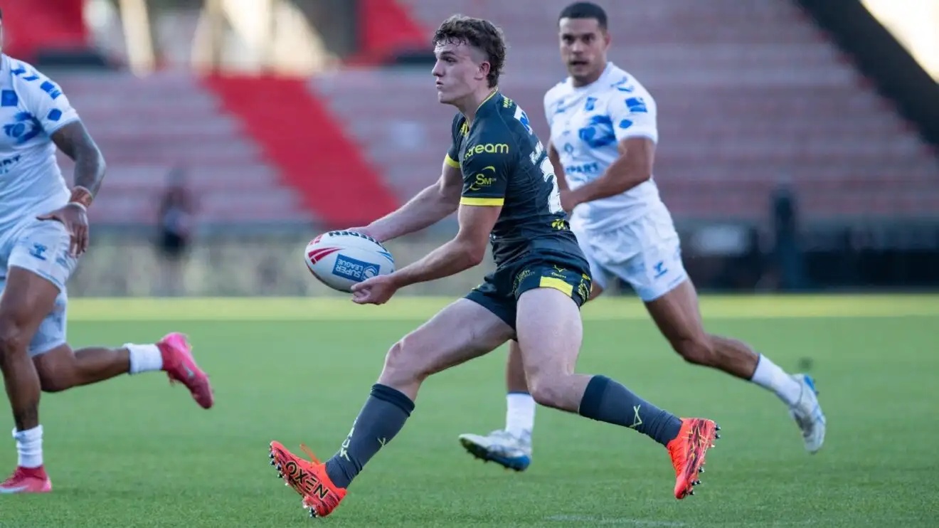 Fergus McCormack in action for Leeds Rhinos in 2026
