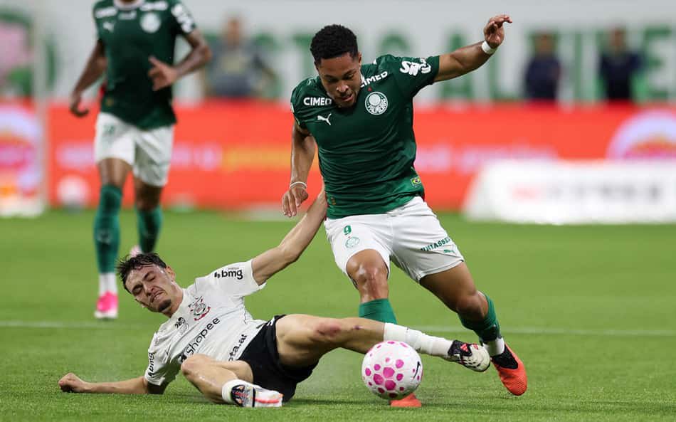 Vitor Roque na goleada do Palmeiras sobre o Corinthians (Foto: Cesar Greco/Palmeiras)