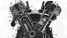 Ford GAA V8 Engine cutaway diagram