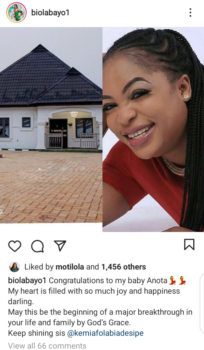 Biola Adebayo, others Congratulate Actress Kemi Afolabi as she acquires a New House In 2021.