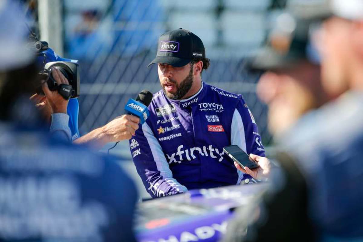 SAN DIEGO, CA – JUNE 21: Bubba Wallace 23 23XI Racing Xfinity Toyota talks to the media after finishing second at the NASCAR, Motorsport, USA Cup Series Anduril 250 Race the Base on June 21, 2026, at Naval Base Coronado in San Diego, CA. Photo by Larry Placido/Icon Sportswire AUTO: JUN 21 NASCAR Cup Series Anduril 250 Race the Base EDITORIAL USE ONLY Icon788260621104250 ©IMAGO/Icon Sportswire