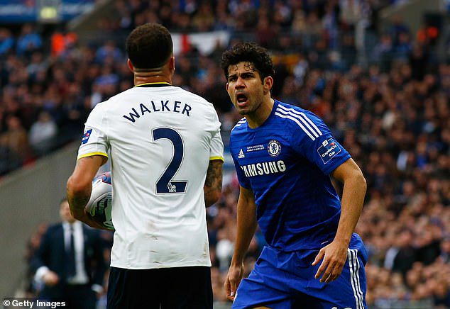Costa (right) was known for riling up Premier League defenders during his time at Chelsea