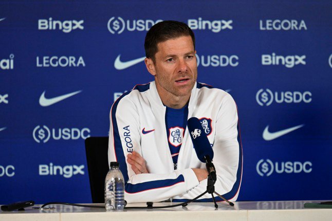 COBHAM, ENGLAND - OCTOBER 16: Manager Xabi Alonso of Chelsea during a press conference at Chelsea Training Ground on October 16, 2026 in Cobham, United Kingdom. (Photo by Darren Walsh/Chelsea FC via Getty Images)