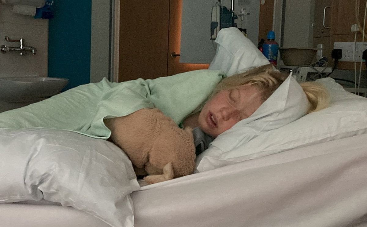 Matilda Stacey in hospital