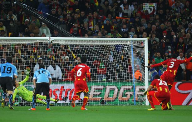 Asamoah Gyan famously missed from the spot in 2010