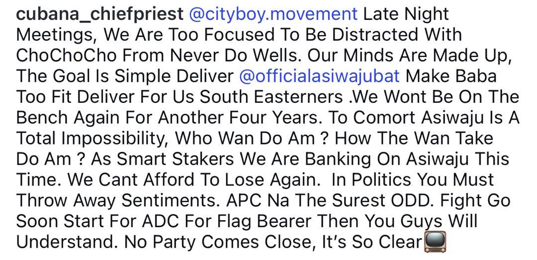 2027: Removing Tinubu from office is impossible. Who will do it and how will they do it?- socialite ,Cubana Chiefpriest, asks as he shares video of Igbo businessmen donating buses to President Tinubu?s re-election support group