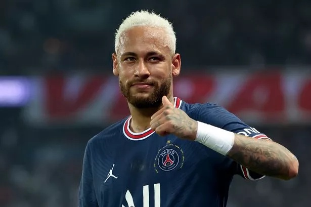 Neymar Jr of PSG during the Ligue 1 Uber Eats match between Paris Saint-Germain (PSG) and FC Metz at Parc des Princes stadium on May 21, 2022