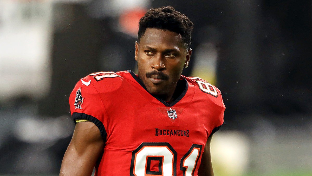 Antonio Brown looks on