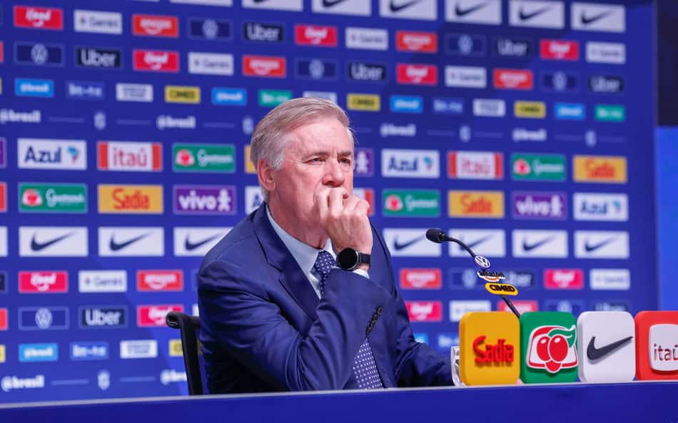 Carlo Ancelotti, técnico da Seleção Brasileira, durante convocação