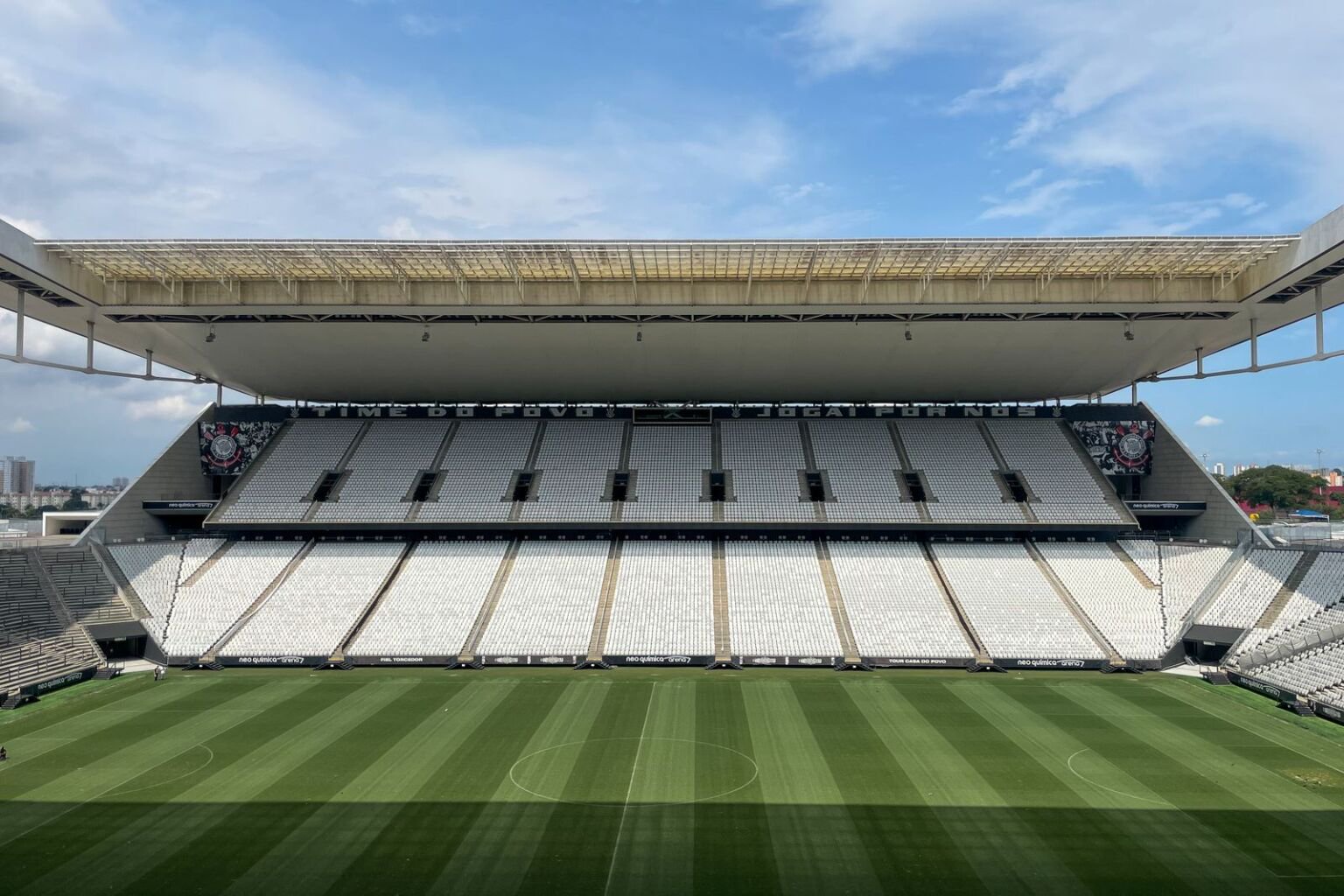 Empty football stadium