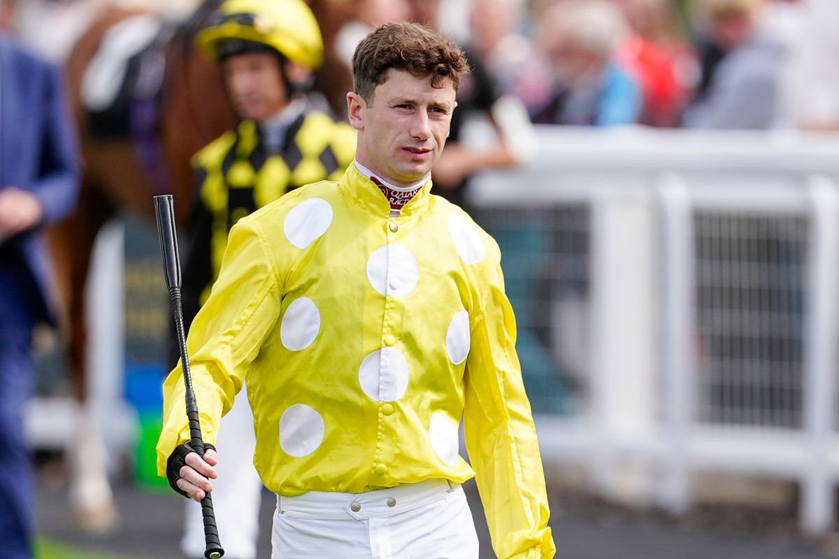 Oisin Murphy poses at Salisbury Racecourse on September 03, 2026 in Salisbury, England.