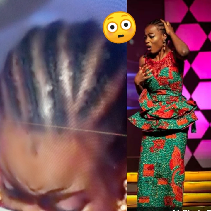 Man walks on Ghana's most beautiful stage to remove the wig of a contestant.