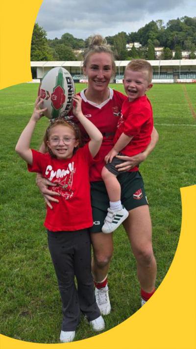 Bethan Dainton with her niece Ada and nephew George