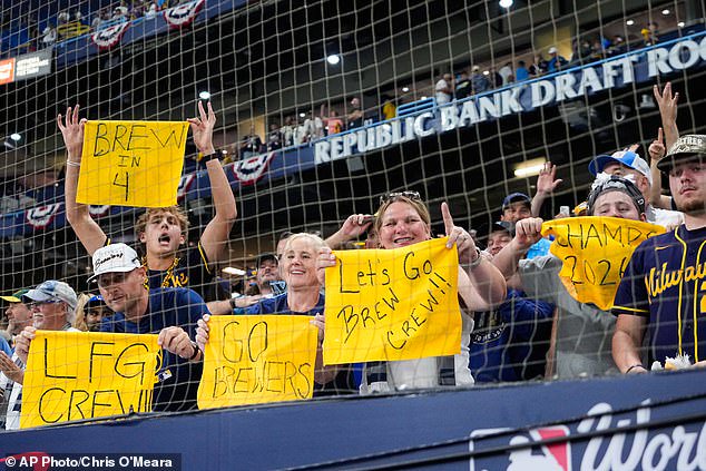Milwaukee Brewers fans traveled in large groups down to Tampa for Games 3 and 4