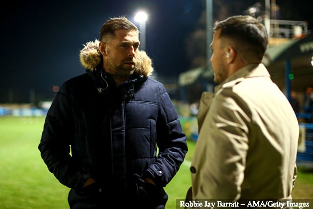 Grant Holt prior to The Emirates FA Cup Second Round match between Guisley and Fleetwood Town at Nethermoor Park on December 2, 2018 in Guiseley, England.