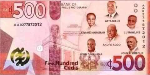 New Ghc500 Note Leaks? - Nana Addo, Mahama, and other's are on it (Photos)