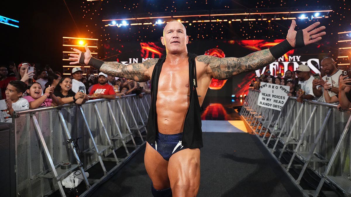 Randy Orton walks toward the ring at American Bank Center.