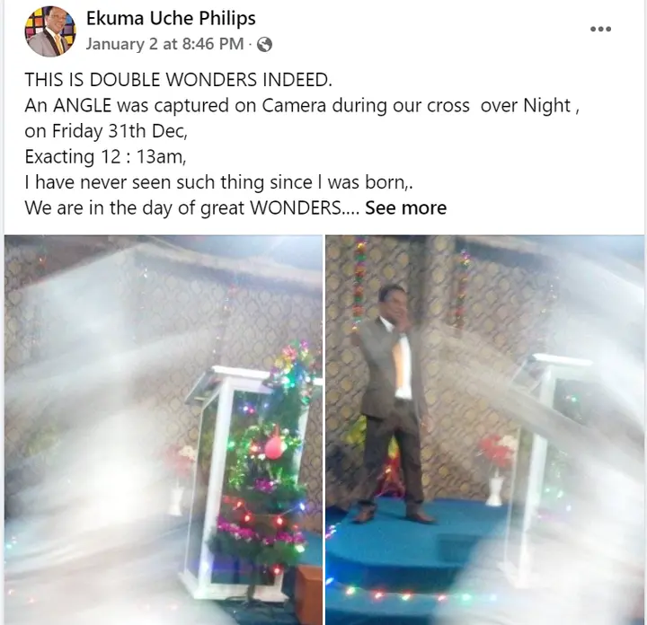 Nigerian Pastor shares photos of angel captured on camera in his church  1