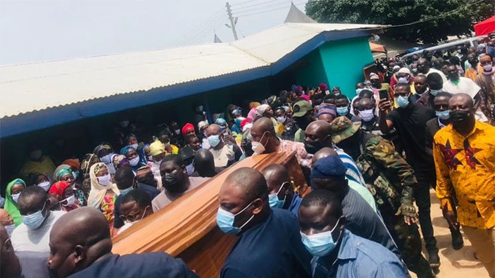 Moment mortal remains of Bawumia's mother arrived at Walele