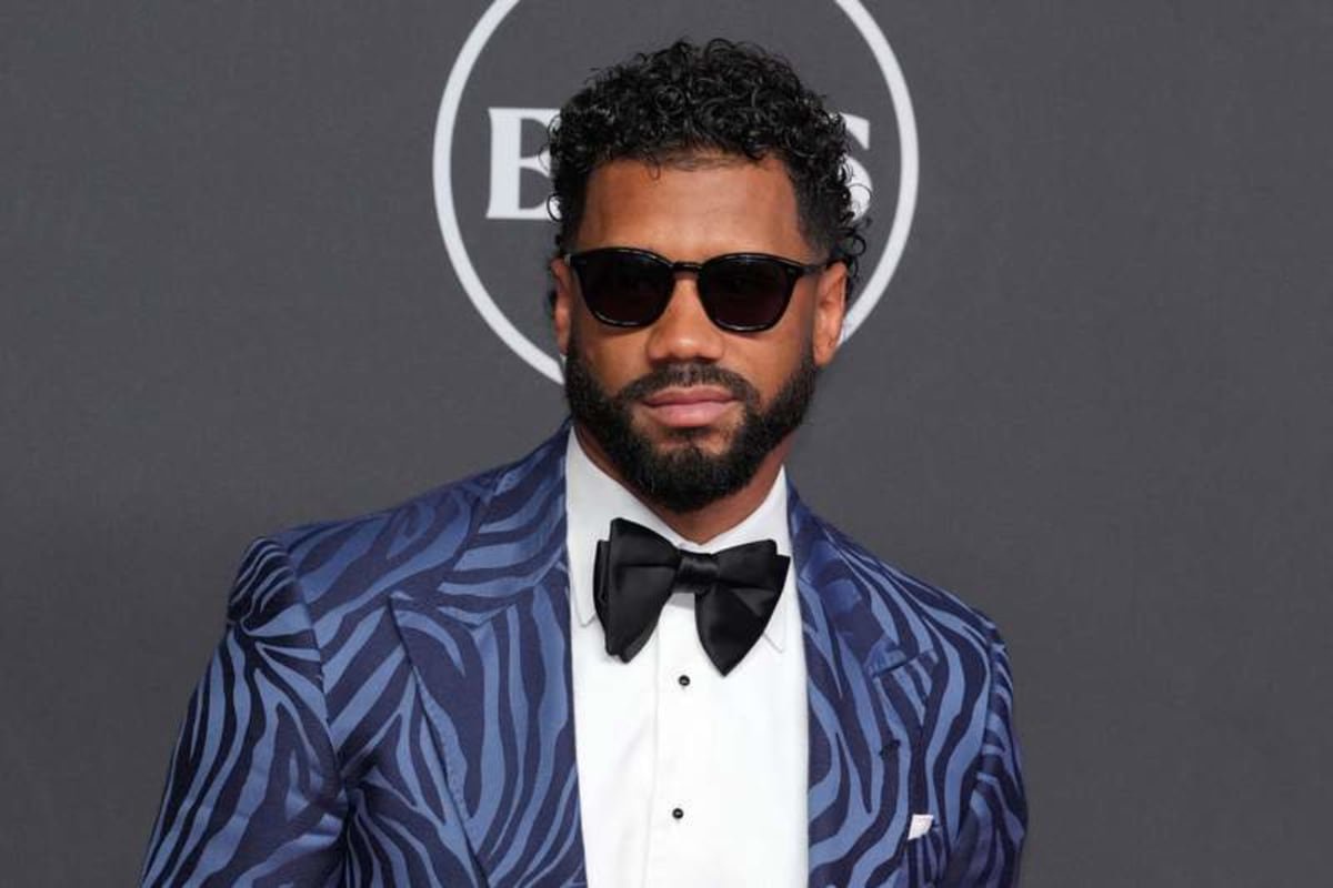 Jul 15, 2026; New York, NY, USA; Russell Wilson arrives on the red carpet before the 2026 ESPY Awards at Lincoln Center. © Kirby Lee-Imagn Images