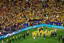 Romania fans stayed long after the final whistle to applaud their players after the defeat