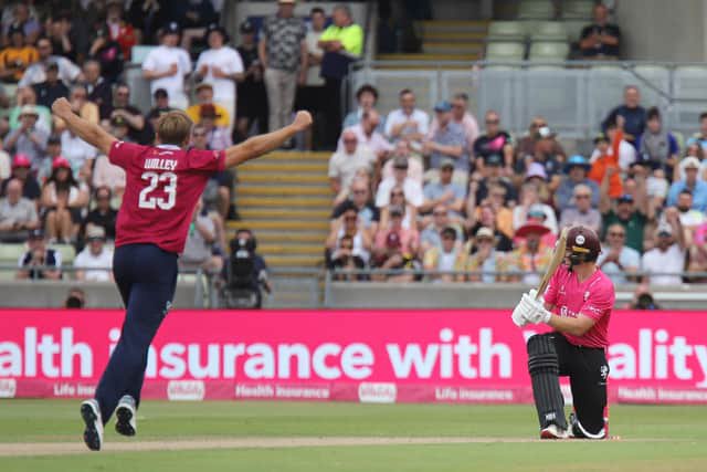 David Willey claimed a wicket with the first ball of the innings in both the semi-final and final (Picture: Peter Short)