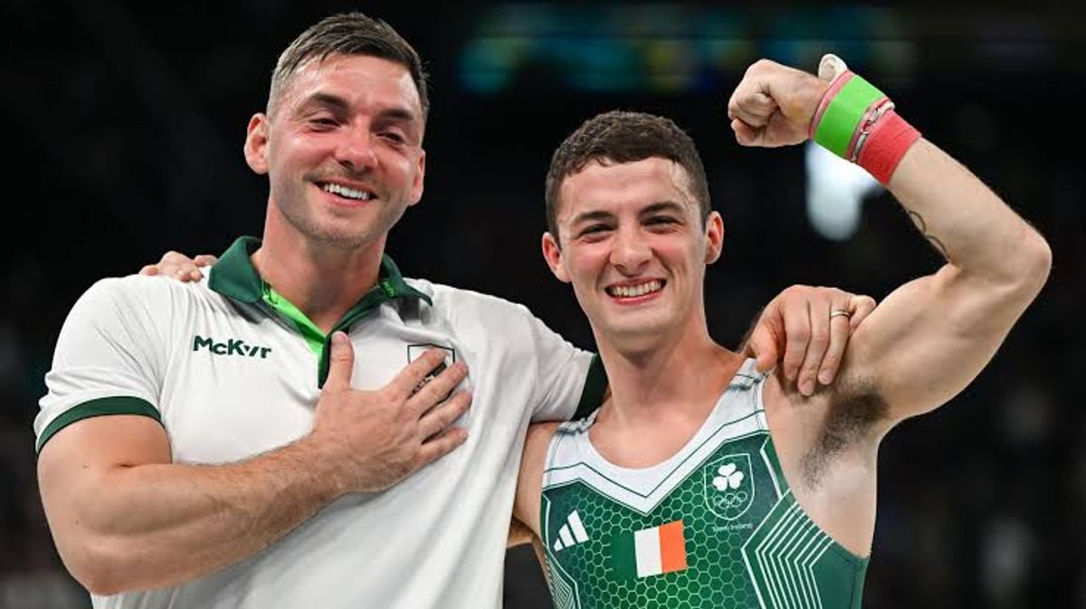 Luke and Rhys celebrating Olympic gold in Paris
