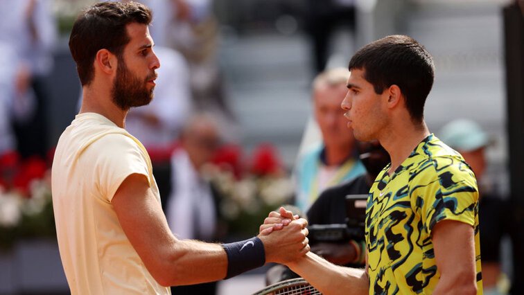 Karen Khachanov und Carlos Alcaraz bei den French Open 2023