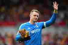 Bernd Leno waves to the fans after the Premier League match between Brentford FC and Fulham FC