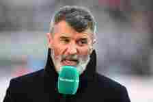 Roy Keane looks on prior to the Emirates FA Cup Third Round match between Sunderland and Newcastle United at Stadium of Light on January 06, 2024 i...