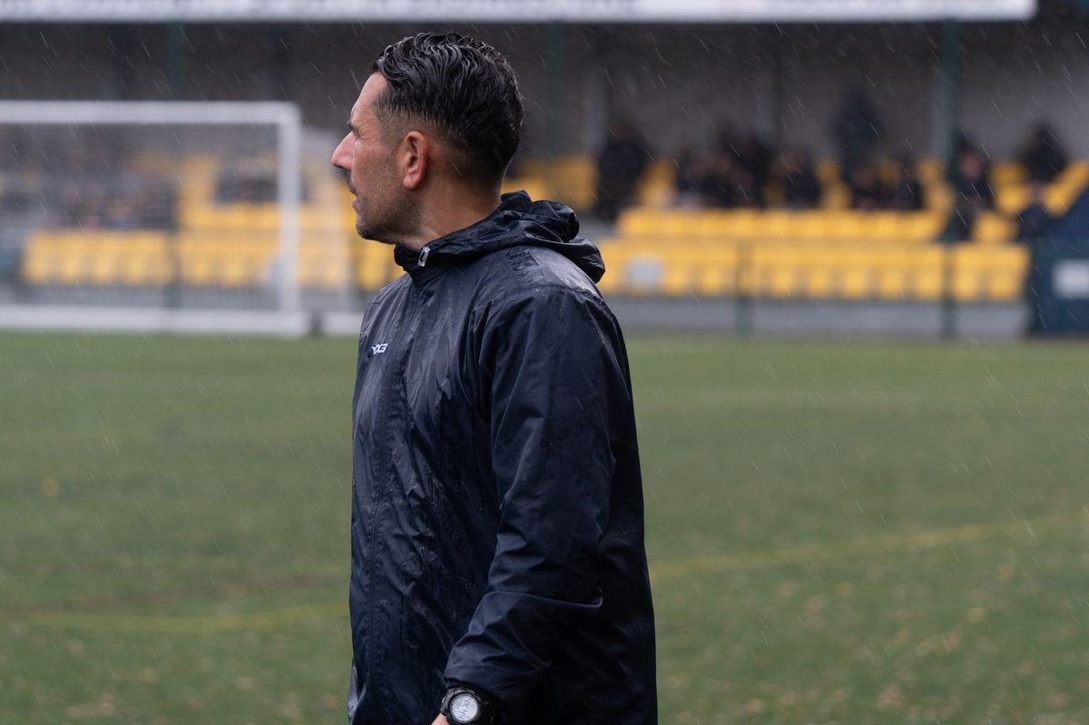 Plymouth Parkway's boss Karl Curtis during the loss at Basingstoke