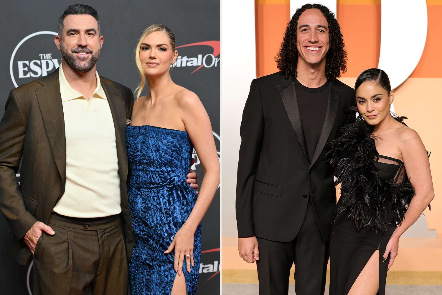 Justin Verlander and Kate Upton ; Cole Tucker and Vanessa Hudgens.Credit: ANGELA WEISS / AFP via Getty; Neilson Barnard/Getty