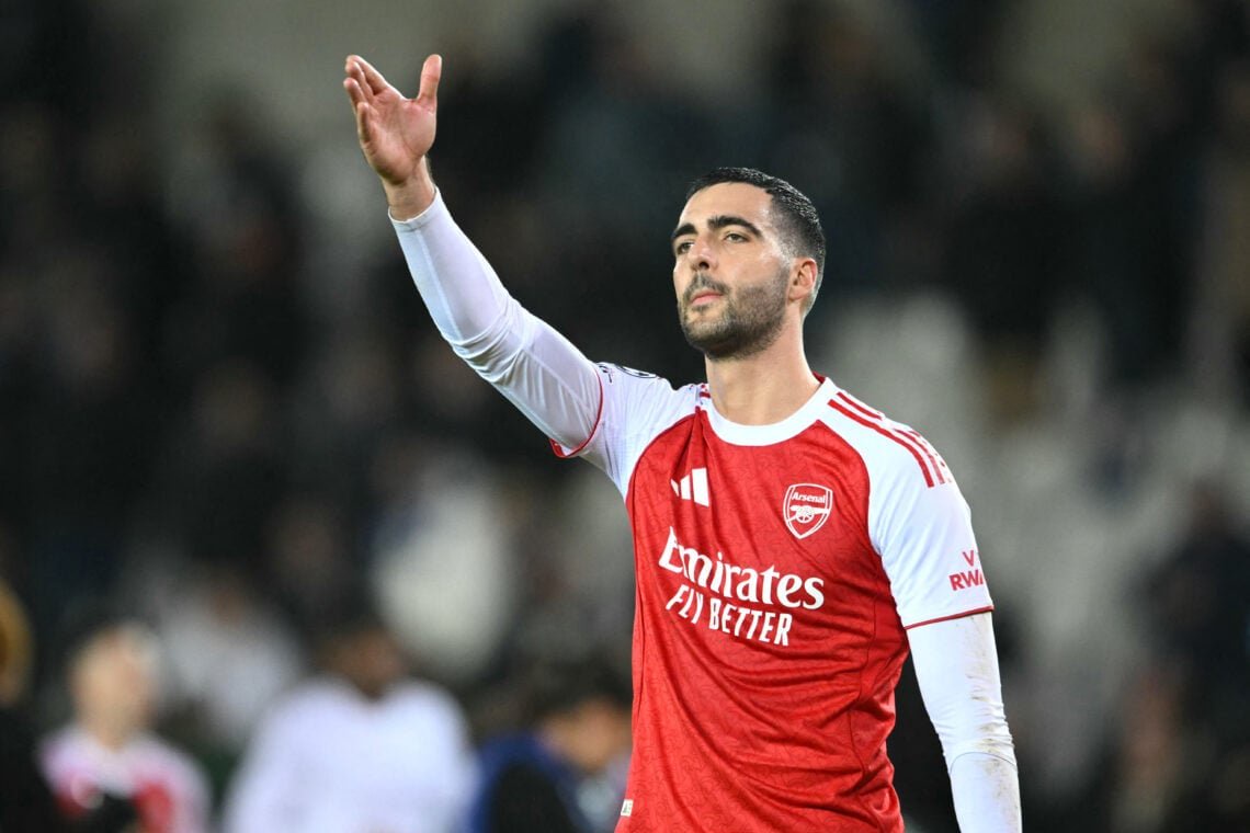 Mikel Merino gestures after an Arsenal game