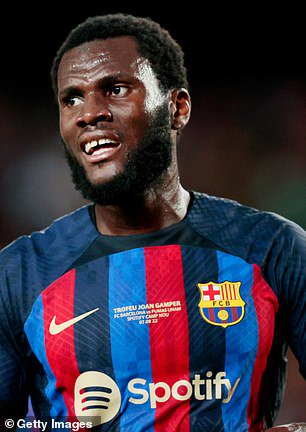 Barcelona are yet to register new signings Franck Kessie (pictured) and Andreas Christensen