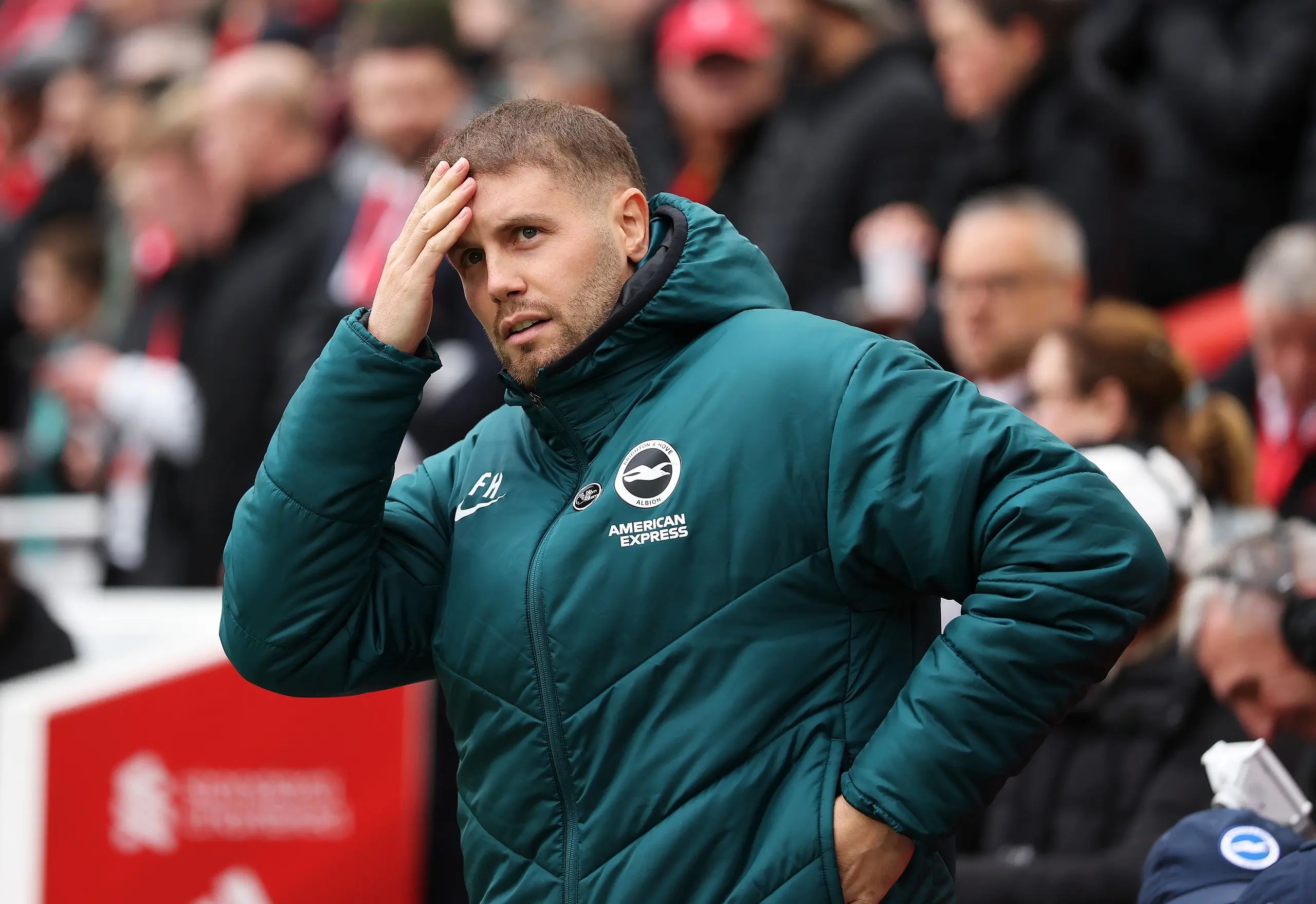 Fabian Hürzeler not looking impressed.