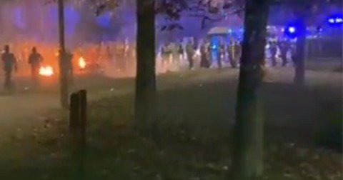 Edinburgh yobs throw petrol bombs at police, divert buses and riot squads descend