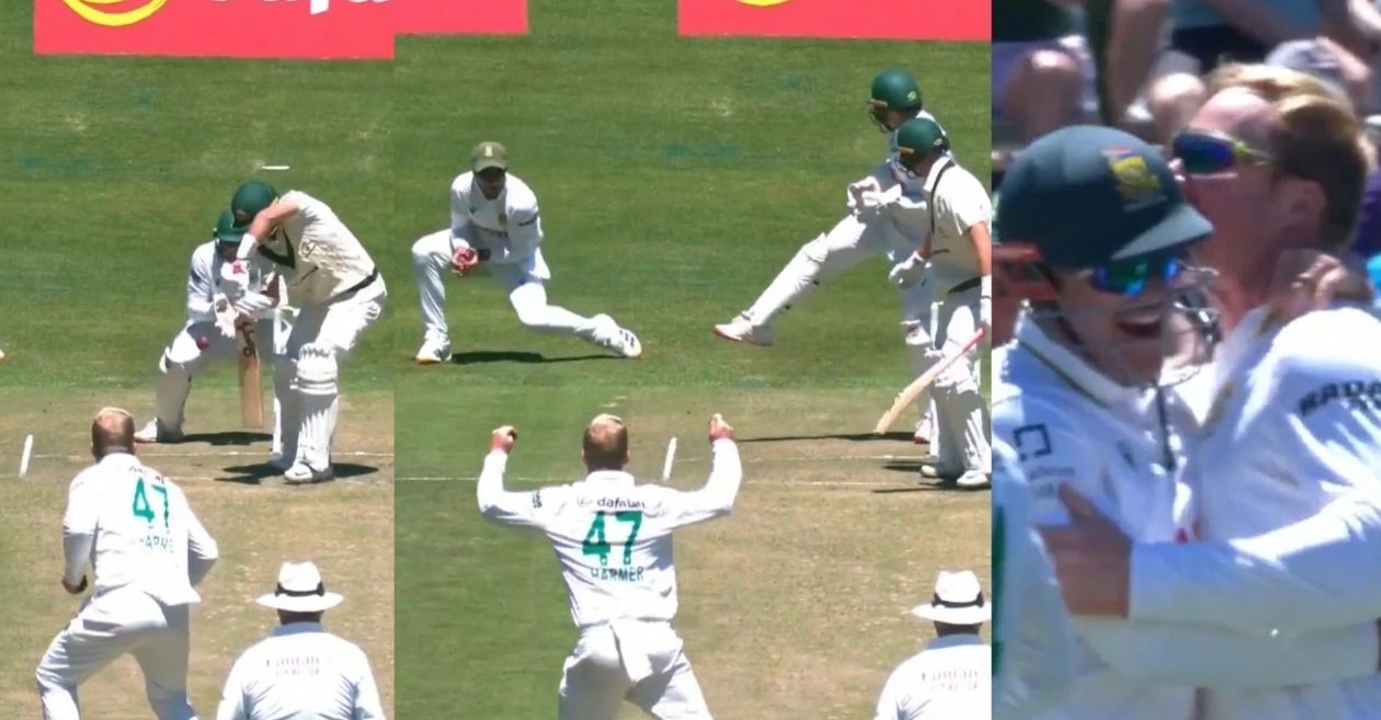 WATCH: Simon Harmer dismisses Marnus Labuschagne with a beauty on Day 2 of Cape Town Test – SA vs AUS