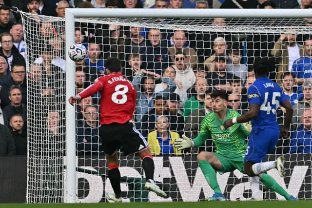 Bruno Fernandes shoots but fails to score