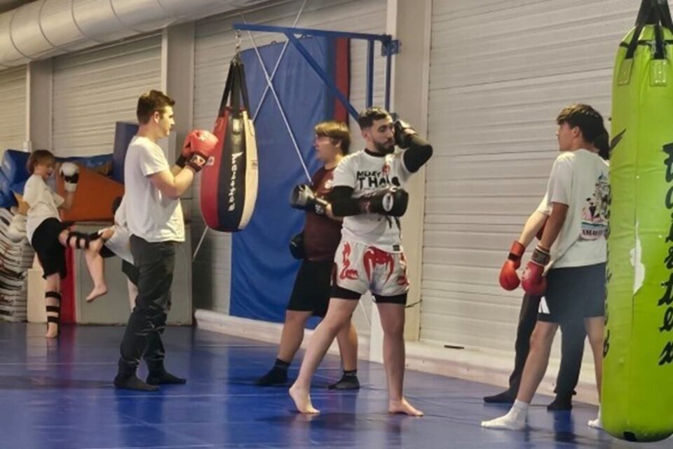 Les élèves à la boxe