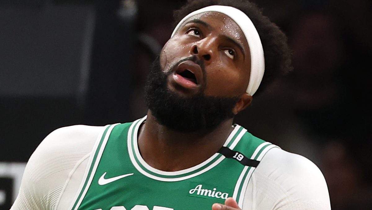Mitchell Robinson #4 of the Boston Celtics