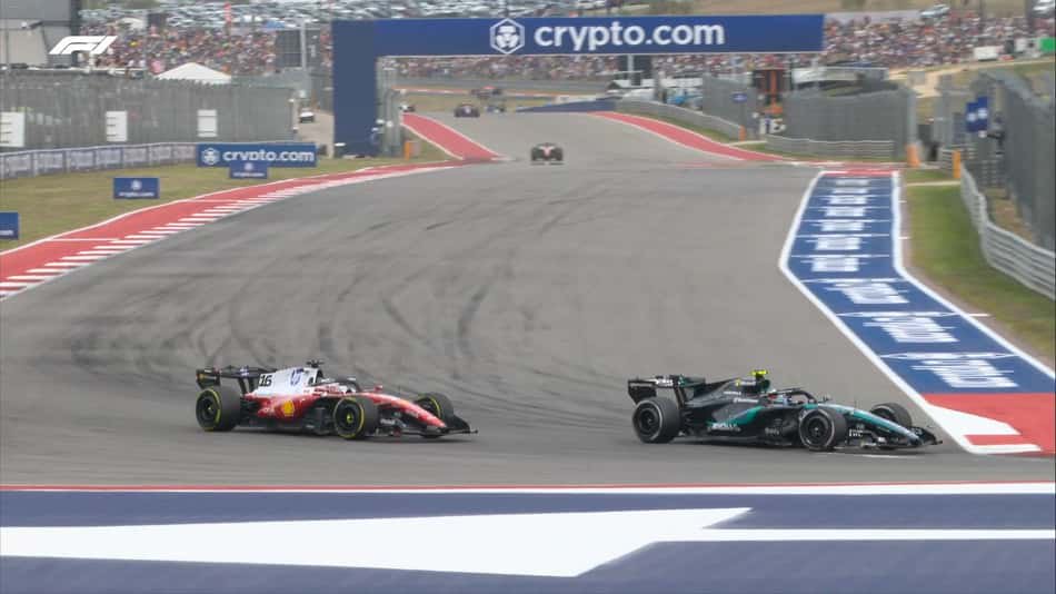 Kimi Antonelli e Charles Leclerc em ação no GP dos EUA pela F1 2026 