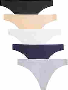 If you're looking for cheap but stylish underwear, consider a pack of these seamless no-show thongs ...