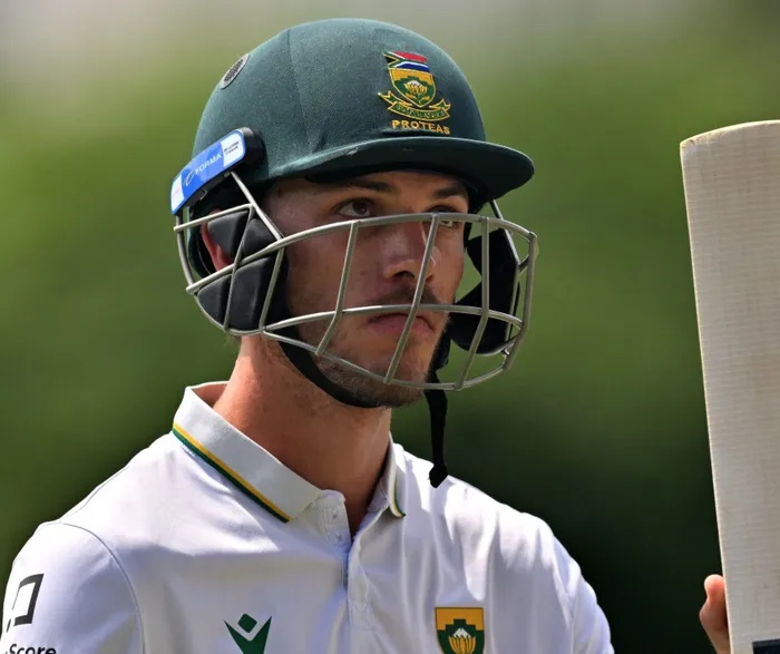 Marco Jansen acknowledges the St George's Park crowd on Day 3 in the second Test against Australia. 